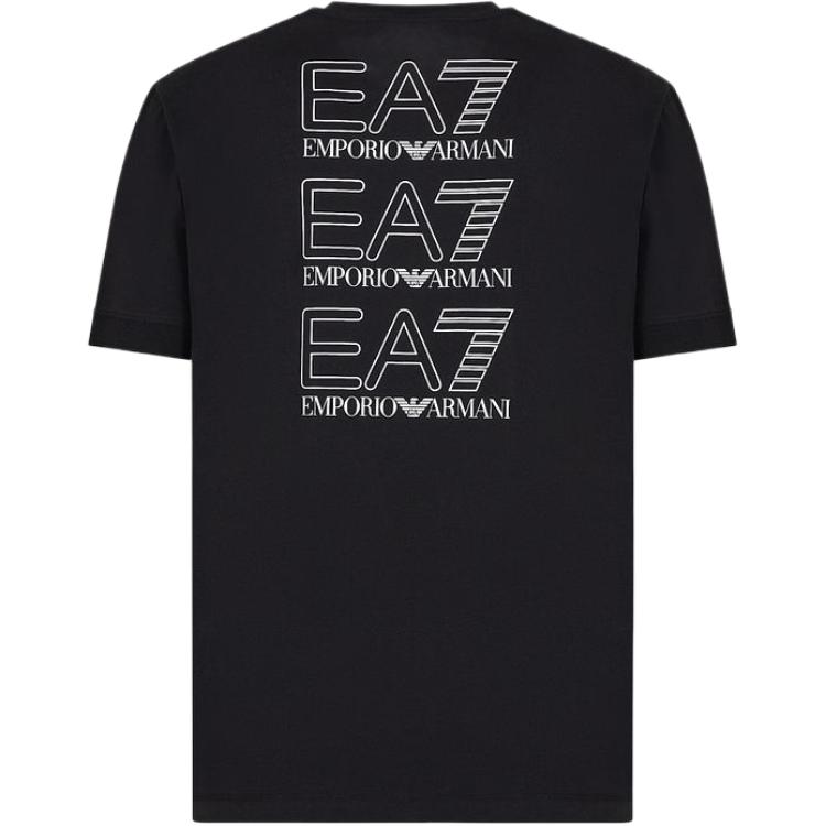 Emporio Armani EA7 Осень/Зима 23 Повседневная футболка с принтом логотипа Мужские топы Черный 3DUT02-PJTJZ-1200