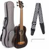 AKLOT Bass Ukulele, 30-inch EADG Bass Ukulele with Soft Case, Strap, and Picks (Ebony Brown)