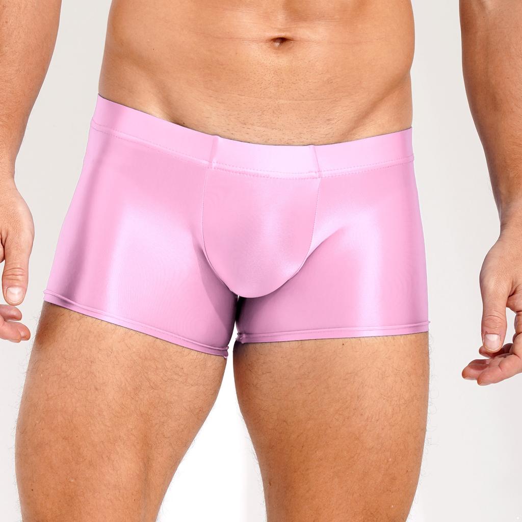 Men's Silky Boxer Briefs Underwear Summer Beach Shorts Bikini Bottoms