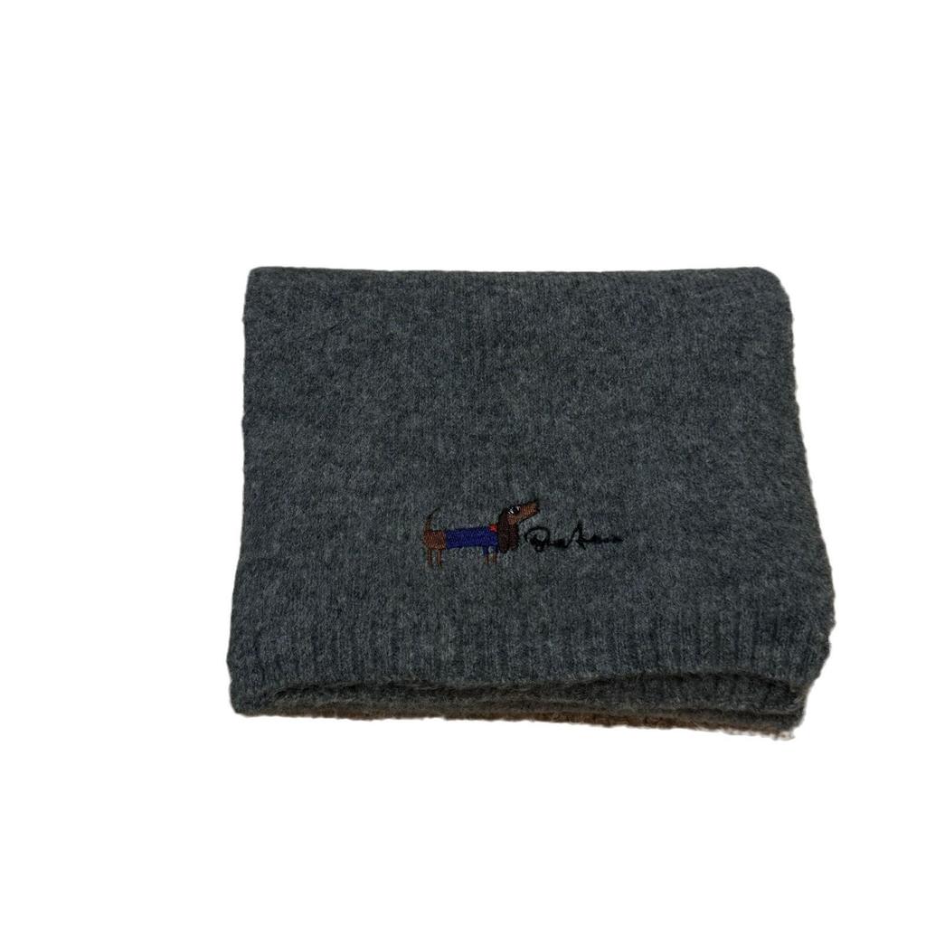 Толстый теплый вязаный шарф в корейском стиле - однотонный, милый и холодостойкий для щенков-девочек, зима 2024 г.