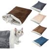 Cat Sleeping Bag with Spacious Pocket Velvet Lining Warm Comfortable Pet Cat Bed Kittens Ferret Winter Cave Bed