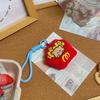 Plush Food Bear Keychain With Short Pile Fabric For Couples And Gift Giving
