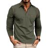 Autumn and Winter Men's Casual Long-sleeved Polo Men's Lapel T-shirt Colour Blocking Tops