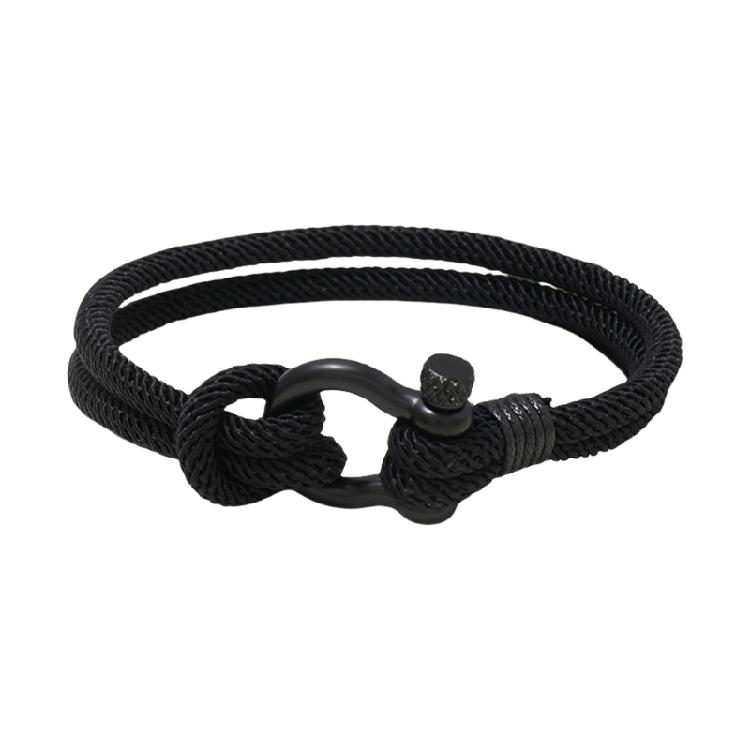 Comfortable Rope Bracelet Adornment Stainless Steel Clasp Decorated Bracelet Couple Wrist Rope Casual Jewelry Gift