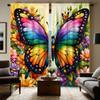 2pcs HD Decorative Curtain Insect Flying Color Butterfly Color Digital Printed Curtain Home Decoration Style Decoration Livin