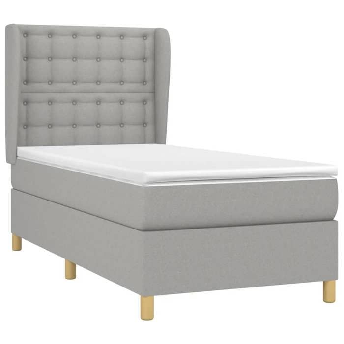 Maison Exclusive - Sommier à lattes de lit avec matelas Gris clair 80x200 cm Tissu