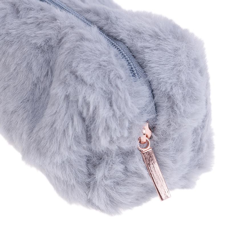 1X Милый плюшевый пушистый пенал для девочек, косметичка, кошелек для монет, сумка для хранения