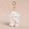 Plush Seated Sheep Keychain Pendant with Metal Ring for Backpack Keys, Soft Cute Lamb Keychain, Stuffed Animal Bag Charms