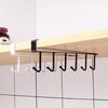 Wall-Mounted Kitchen Cabinet Storage Rack with No-Drill Hooks