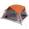 VidaXL Tente de camping de cabine 4 personnes gris orange imperméable 4009454