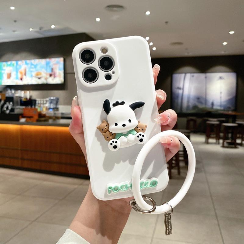Горячая Распродажа Подходит для iPhone 17Promax Мультяшный Чехол для Телефона Apple 16 Kulomie Милый Собачка Пача Браслет Мягкий