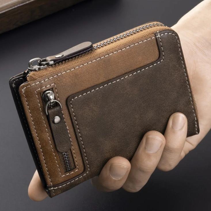 High Quality Men's Wallet Nubuck Leather Blocking Multi Luxury Designer Money Clip Card Holder Slot 3 FoldPurse