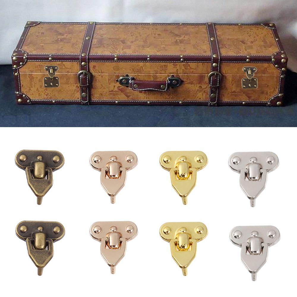 Metal DIY Manual Suitcase Box Mini Metal Crafts Trunk Locks Case Corner Protector Doll Bags Parts