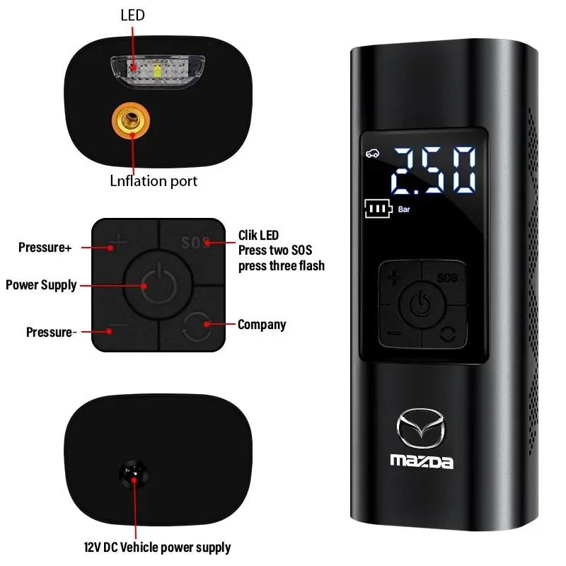 Автоаксессуары Автомобильный насос для накачки шин Умный цифровой надувной насос для Mazda 2 3 4 5 6 7 8 ATENZA Axela 6 323 626 RX8 CX6 CX5 CX4