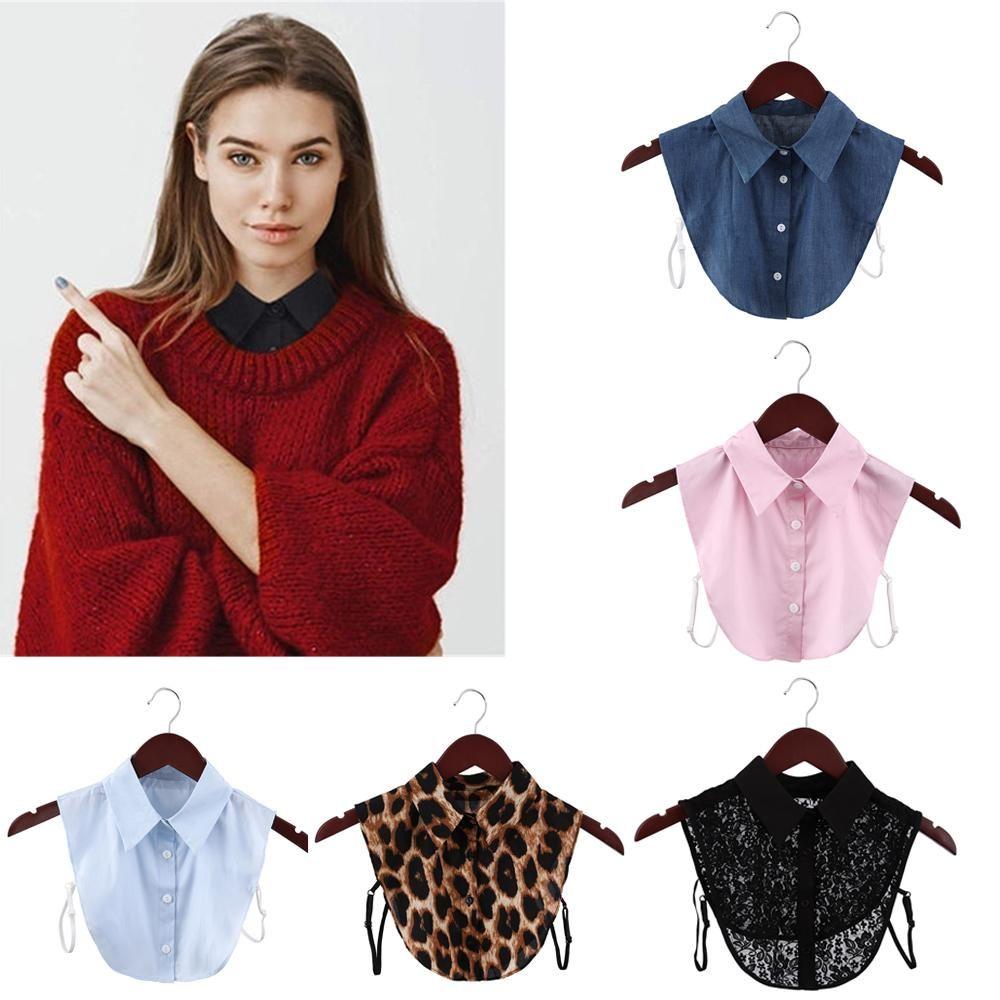 Lapel Leopard Grain Classic Cowboy Clothes Accessories Blouse False Collar Shirt Fake Collar Cotton