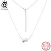 ORSA JEWELS Серебряная цепочка 925 пробы с натуральным жемчугом и цирконием, украшение для женщин, Свадебная вечеринка, Банкет GPN108