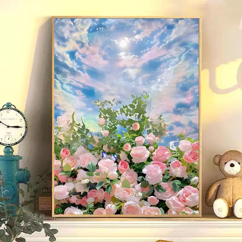 Набор для DIY цифровой масляной живописи с цветами