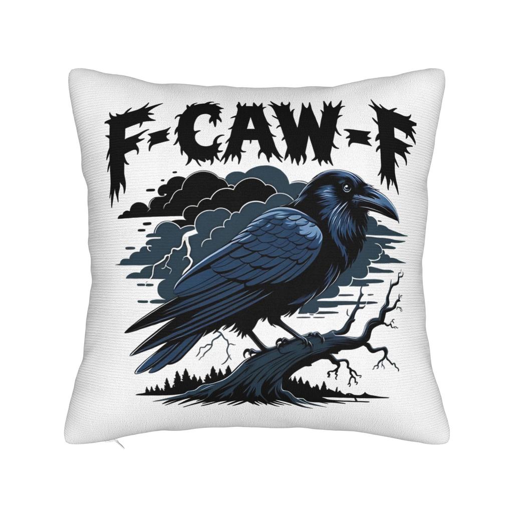 FCawF Meme Square Pillow Case Funny Black Bird Moon Cushion Cover Novelty Polyester Decor Pillowcase for Home 45x45cm