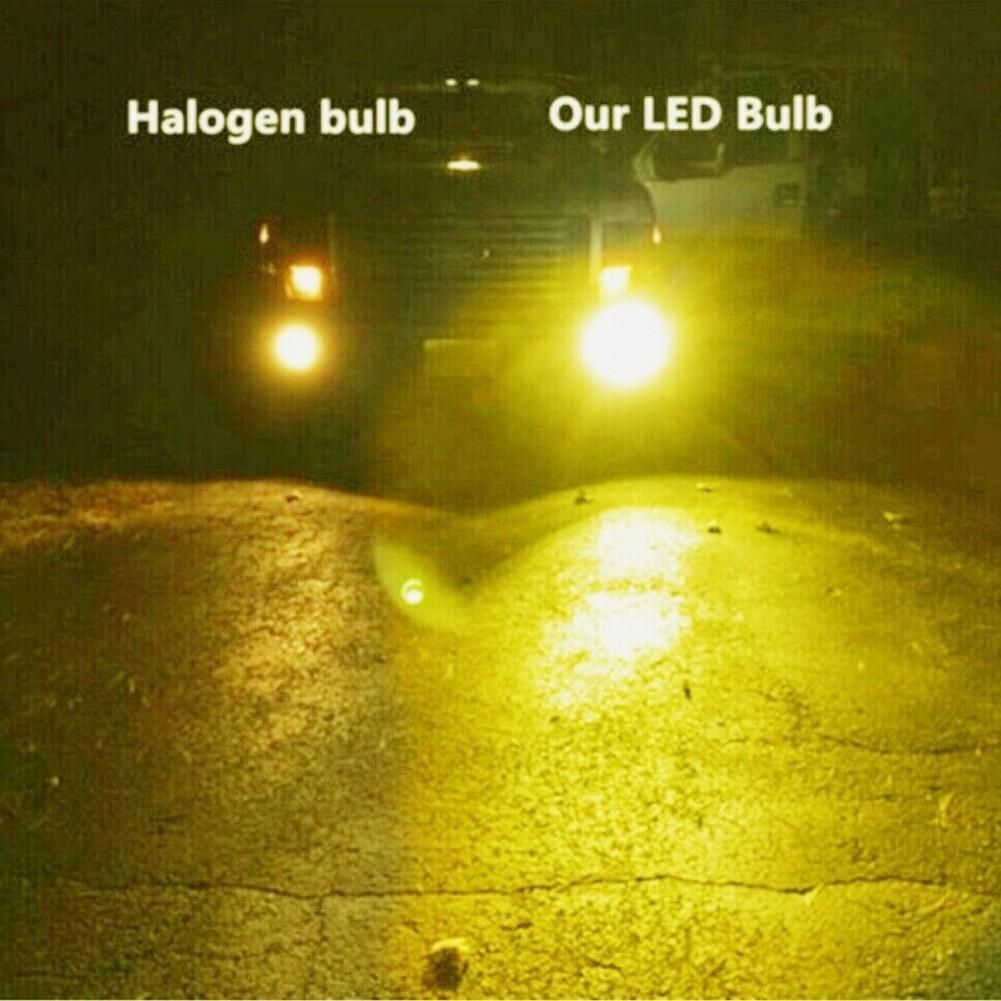 Super Bright H3 CSP LED Fog Light Bulbs Conversion Kit 80W 2000LM 3000K Yellow