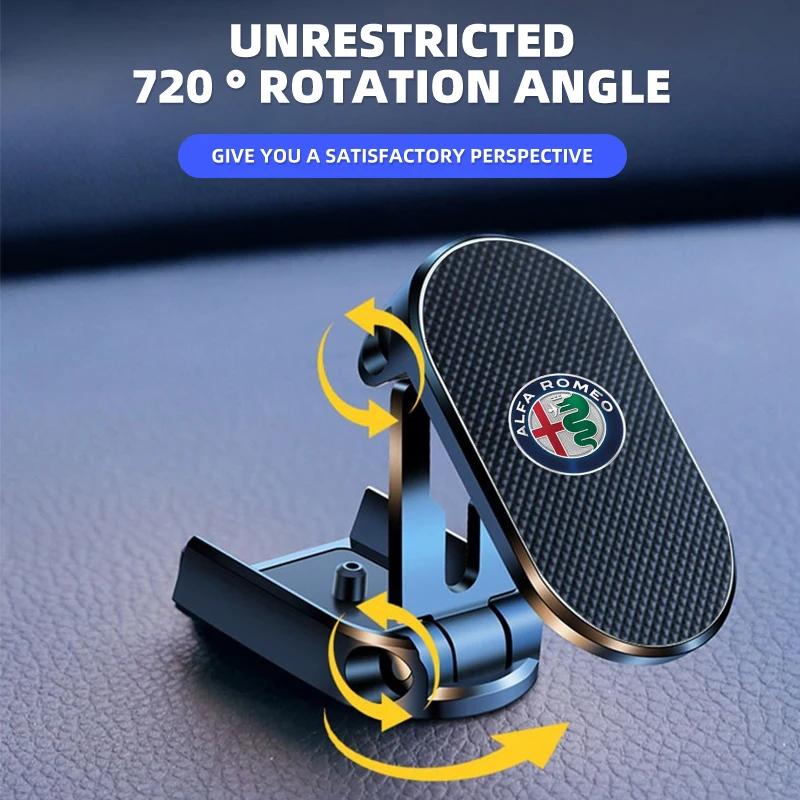 Car Stickers For Alfa Romeo Car Logo Magnetic Foldable Phone Holder For Alfa Romeo 159 147 156 166 Giulietta Giulia Mito Stelvio