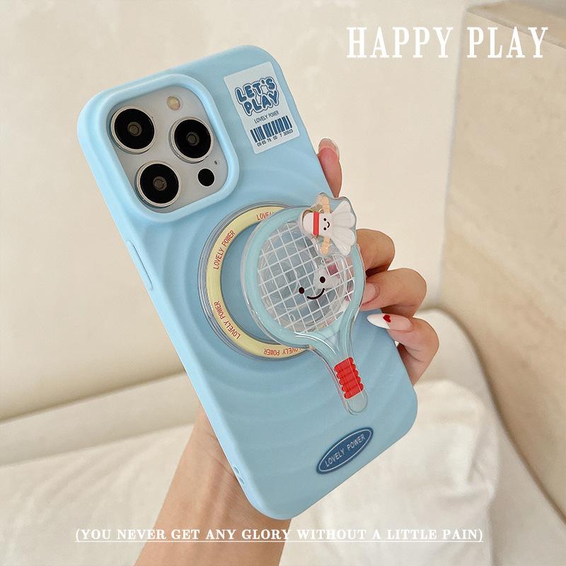Table Tennis Badminton Applicable To Apple 15promax Full-inclusive Mobile Phone Case IP16pro Magnetic Snap Bracket Protection Case