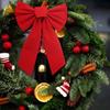 Home Decoration Large Size Red Velvet Bow with Tie DIY Wreath Bow Reusable Christmas Tree Bow Festive