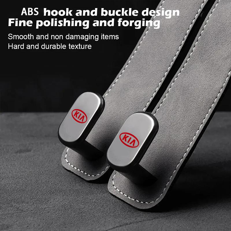 Car Seat Back Headrest Suede Hooks Organizer Holder Clips Accessories For Kia Morning Picanto Rio Stonic Sportage Ceed Optima Fo jby123