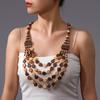 Retro Multi-Color Large Round Piece Beaded Multi-Layer Bohemian Ethnic Style Women'S Necklace Jewelry