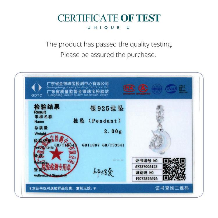 BAMOER 925 Sterling Silver Blue Moon Unicorn Charms Pendant for Women Bracelet Bangle DIY Jewelry