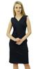 Bimba Women's Casual V Neck Slim Bodycon Formal Work Pencil Dress Sleeveless