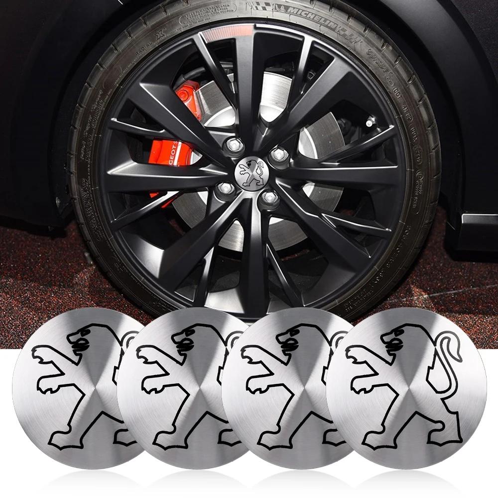2026 Hot Car Sticker 56mm Car Tire Wheel Center Hub Caps Decor Sticker Outo Emblem Car-styling For Peugeot 208 2012~2018 308 201