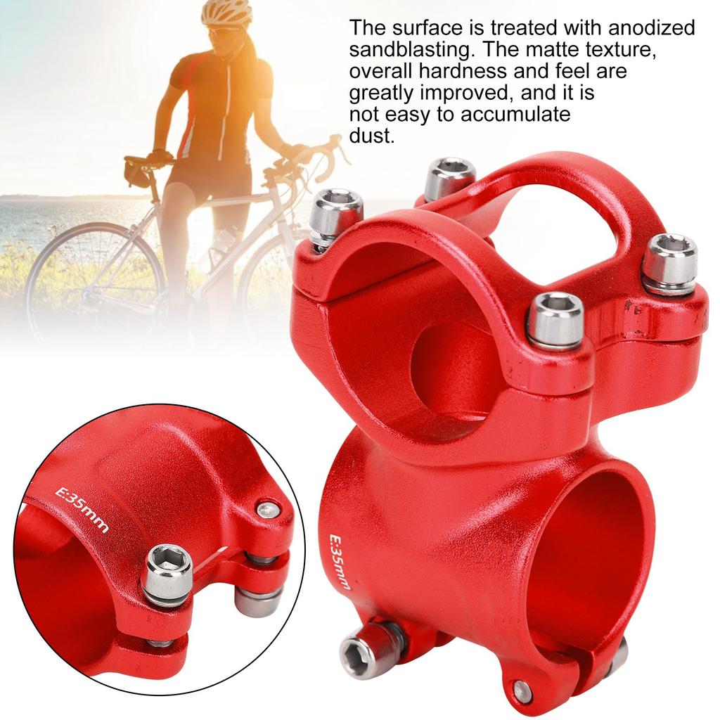 LUNJE 31.8x35mm Bike Handlebar Short Stem Riser Aluminum Alloy Hollow Stem