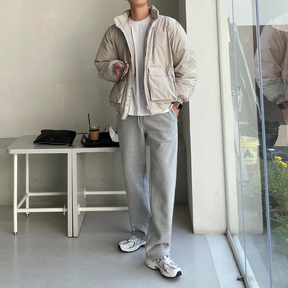 Мужская рабочая одежда Стойка воротник Хлопковое пальто Мужское зимнее Утепленное пальто Корейский стиль Трендовая Свободная Рабочая одежда Пальто-пуховик Хлопковое пальто