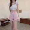 Tassel Fur-edged Pants Denim Shorts Summer New Style Slim High-waisted Jeans for Women