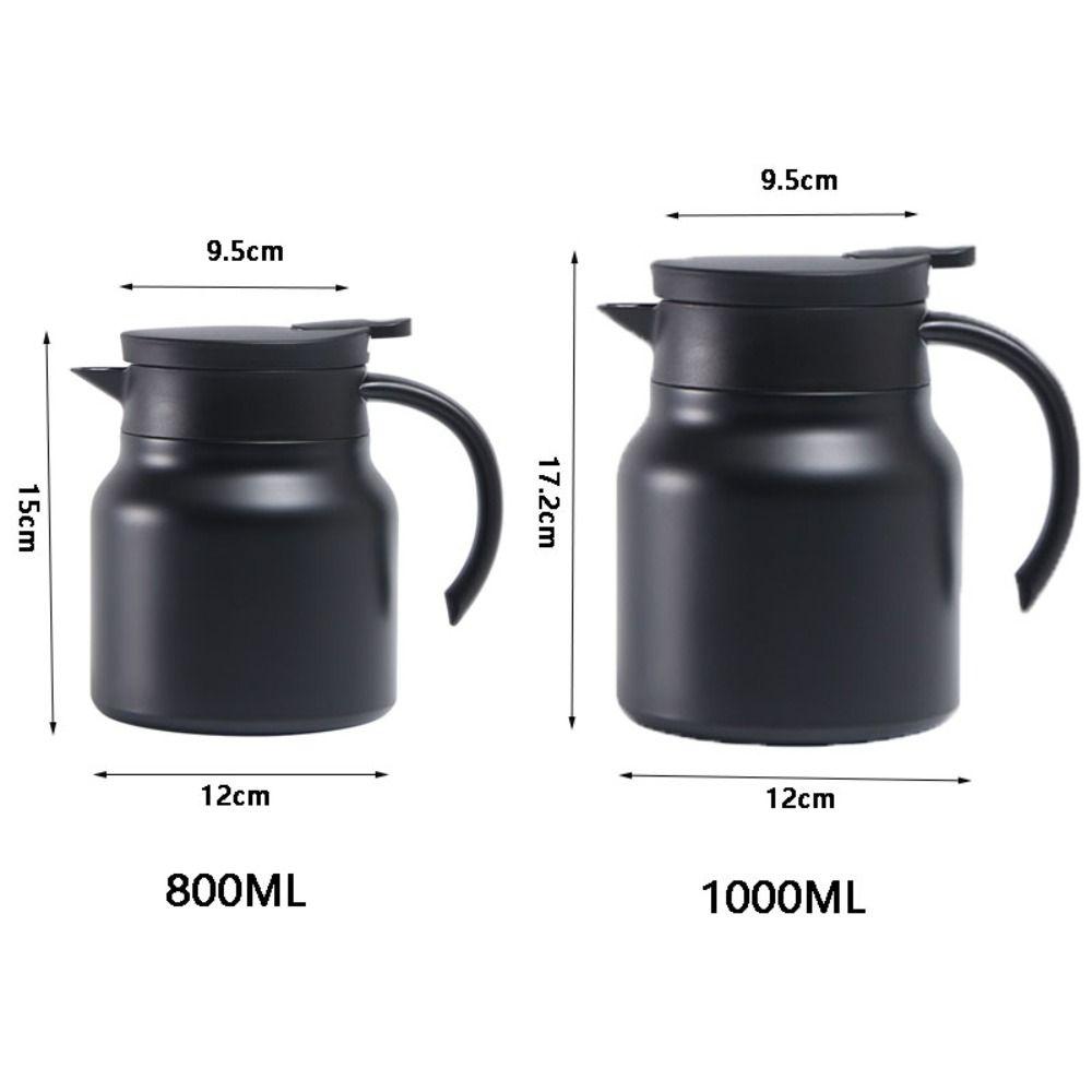 800/1000ml Thermal Coffee Pot Double Travel Kettle Portable Stewing Teapot  Office