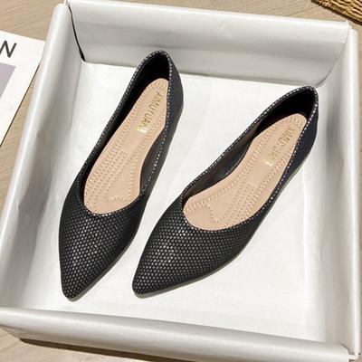 Модные туфли Commuter корейская версия простых темпераментных бабушкиных повседневных туфель на плоской подошве с острым носком для женщин