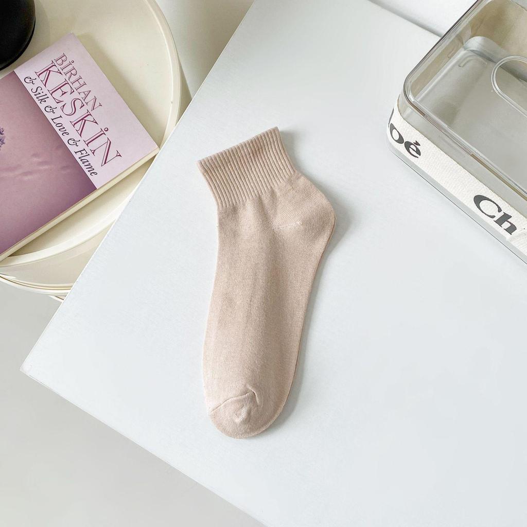 Женские спортивные носки Morandi Color Cotton Mid-Tube: Модный однотонный цвет для студентов и любителей активного отдыха.