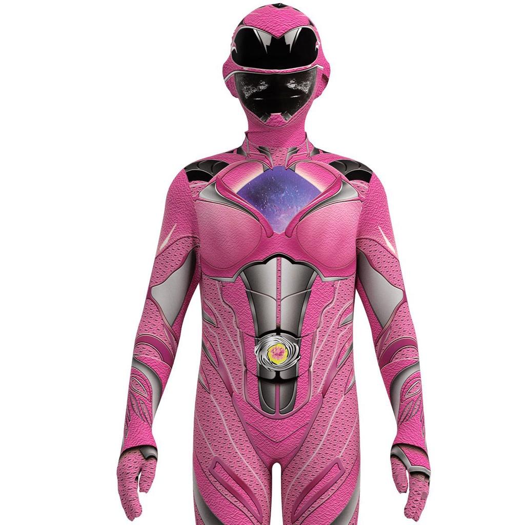 Kids Mighty Morphin Power Rangers Costume Jumpsuit For Halloween Or Cosplay Parties