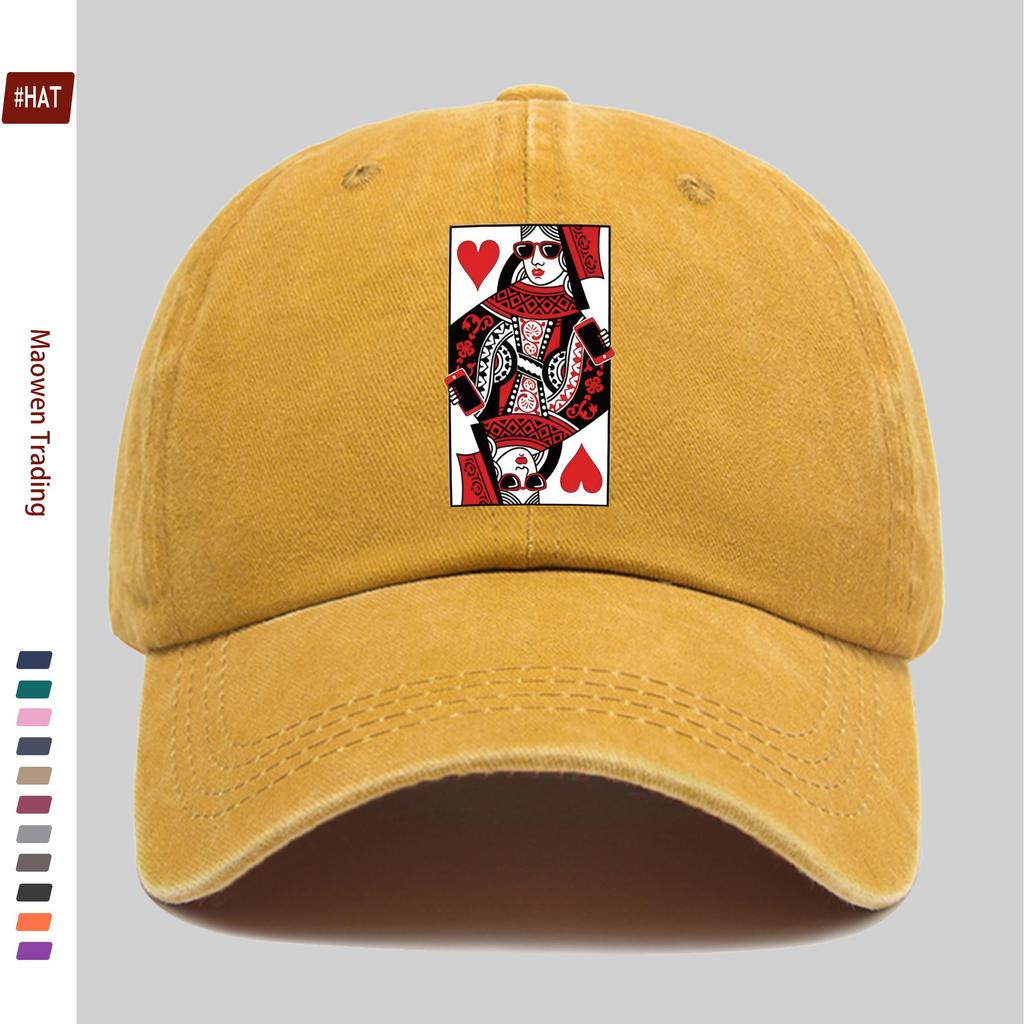 pc Queen of Hearts Print Baseball Cap Fashionable Casual Printed Design Golf Hat Home Leisure Decorative Hat Comfortable and