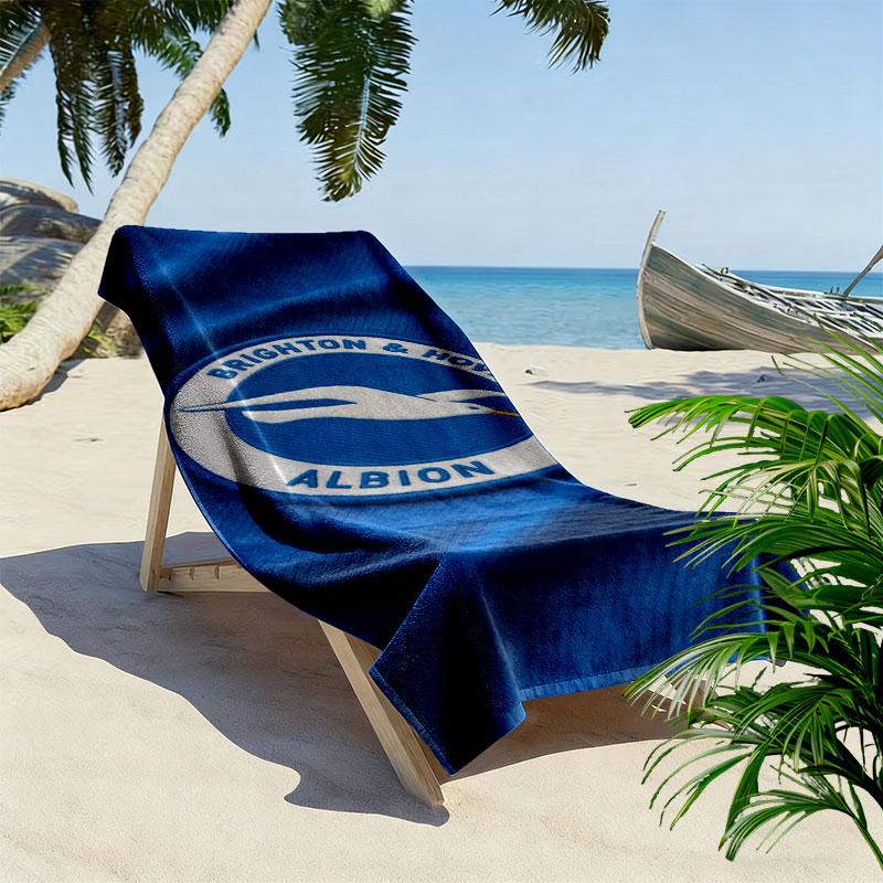 Пляжное полотенце с принтом Brighton & Hove Albion, Большое мягкое быстросохнущее полотенце для пляжа, кемпинга, плавания