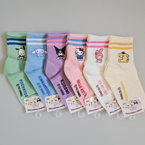 Sanrio Children's Infant Socks 23 Years New 6 Sets Sanrio Children's Socks Junior Licensed Genuine Gift