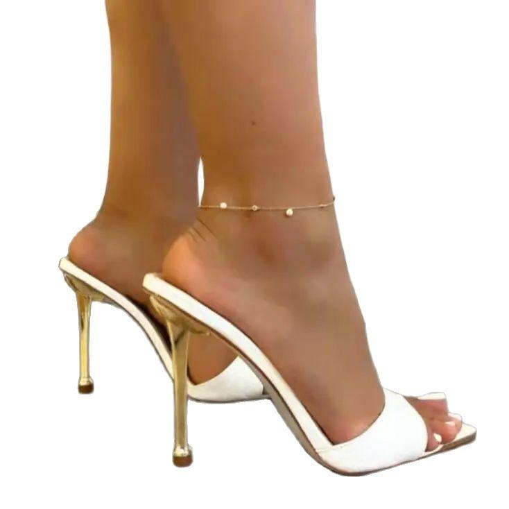 Модные роскошные женские сандалии на очень высоком тонком металлическом каблуке с острым носком, вырезом 'рыбий рот', принтом 'змеиная кожа', большого размера, туфли-рюмки для вечеринок