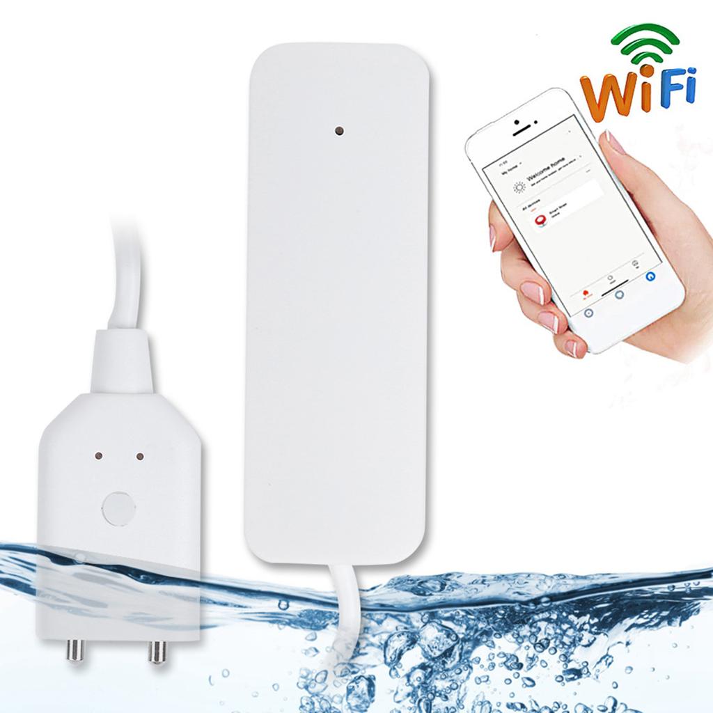 Умный Wi-Fi Беспроводной Сигнализатор Утечки Воды Перелив Уровень Затопления Уведомления Об Обнаружении Утечек Работа