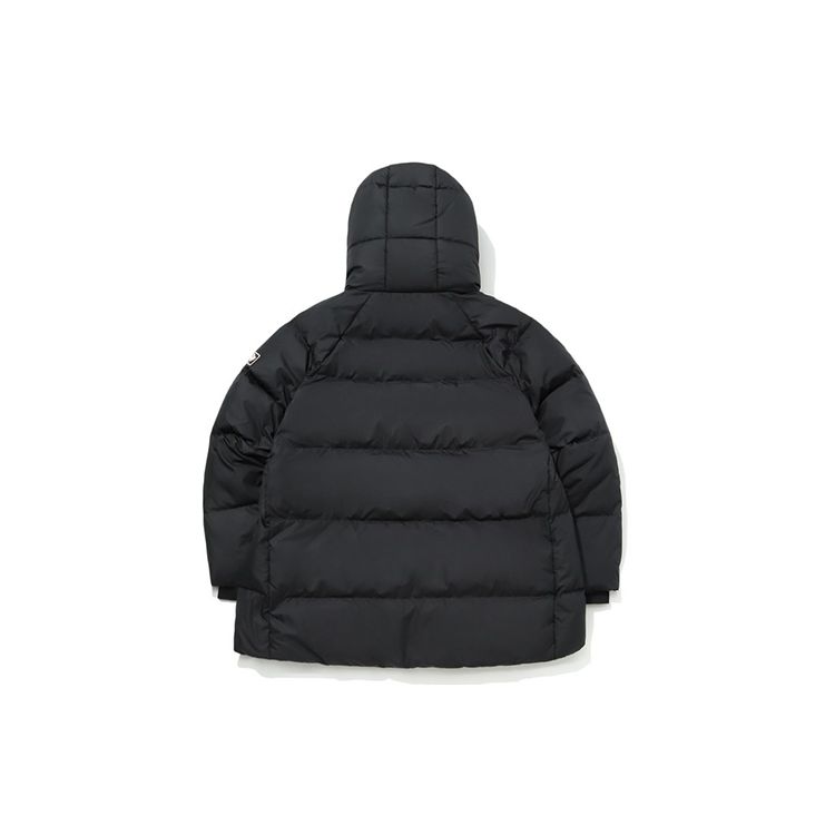 Li Ning Sports Fashion Series свободная ветрозащитная теплая куртка средней длины с капюшоном женская верхняя одежда черного цвета AYMQ394-3