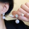 Блестящие серьги-капли с бриллиантами и жемчугом, женские, нишевые, уникальные, взрывные серьги, 2025, новое, легкая роскошь, украшения для ушей