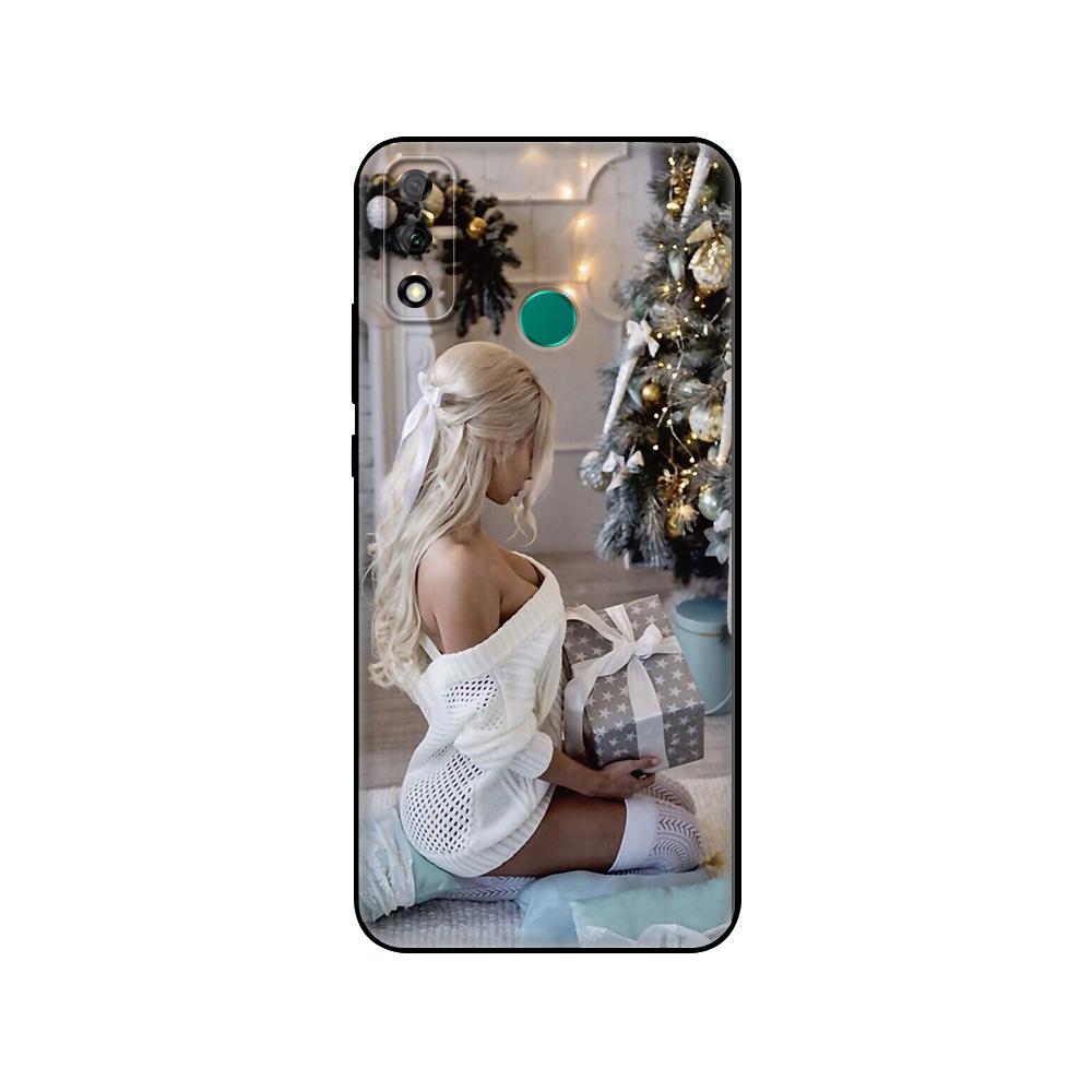 Черный чехол из ТПУ для Huawei Y9S Y6S Y8S Y5P Y7P Y8P чехол для Huawei Y5 lite Prime 2018 Y6 2019 чехол Fashion Girl Merry Christmas