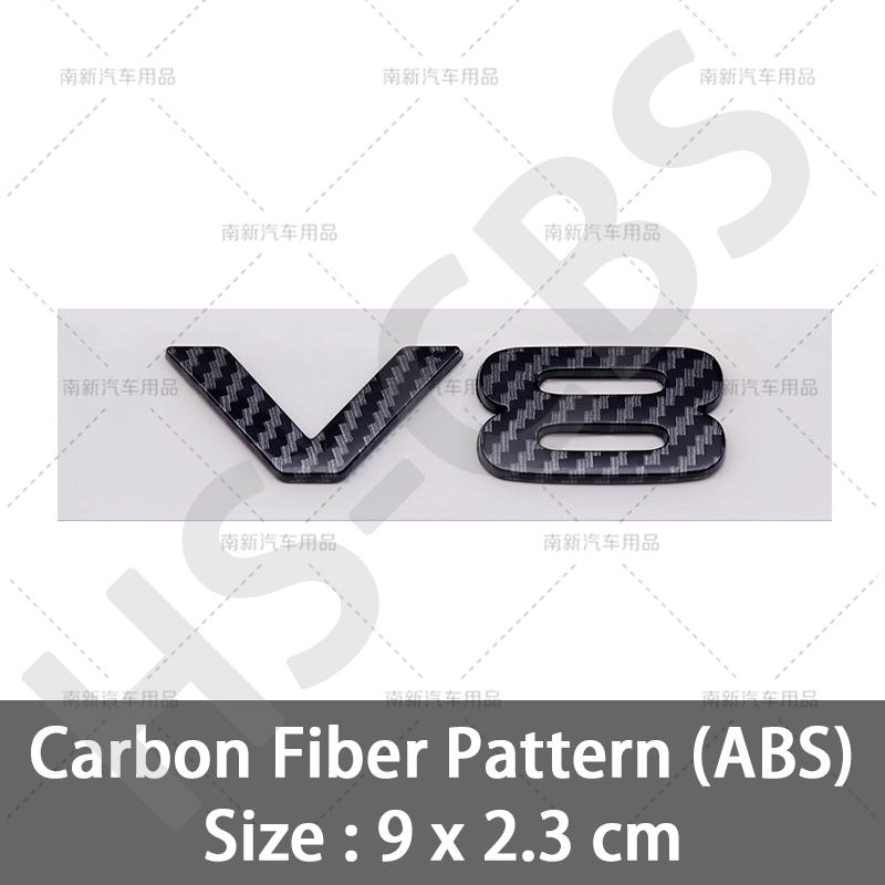 3D ABS Car Engine Displacement Logo V8 Letter Embelm Rear Trunk Badge Auto Tailgate Stickers