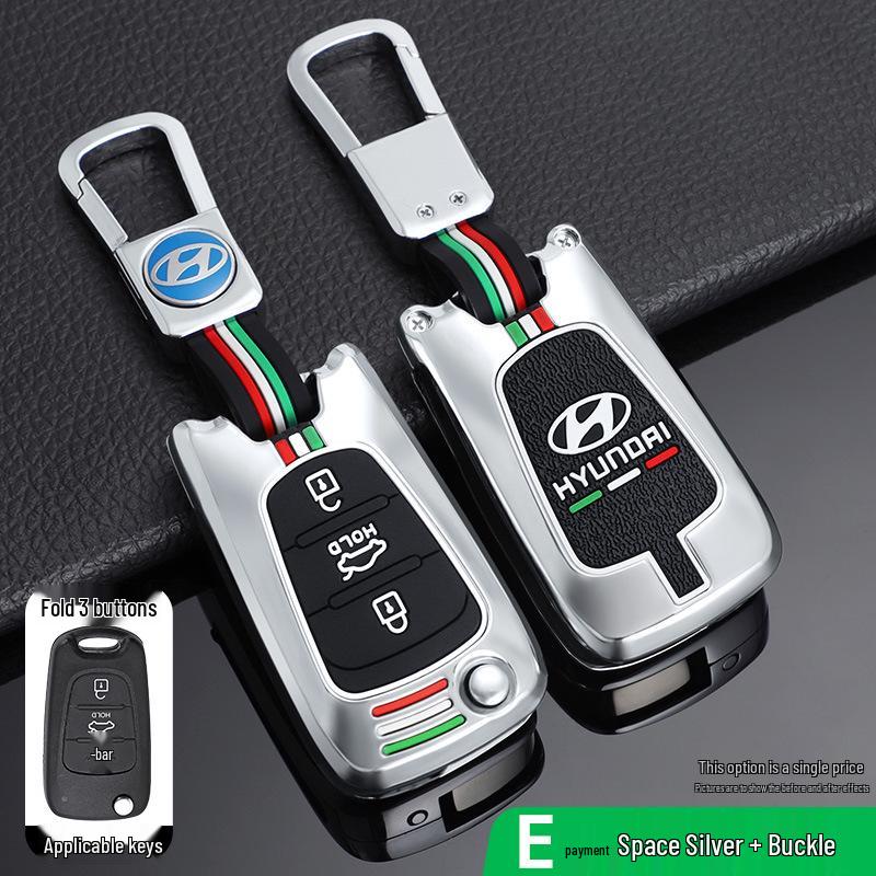 Hyundai Elantra Key Case for Langdong, Reina, Ix35, Ruiyi, Sonata 8 - Folding Old Buckle Shell Bag
