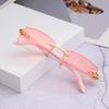 Gradient UV400 Punk Sunglasses Driving Sun Glasses Rimless Rectangle Sunglasses Fashion Shades