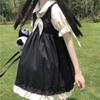 Женское платье Preppy Kawaii Свободное лоскутное платье с бантом в стиле Лолиты Сладкое популярное платье